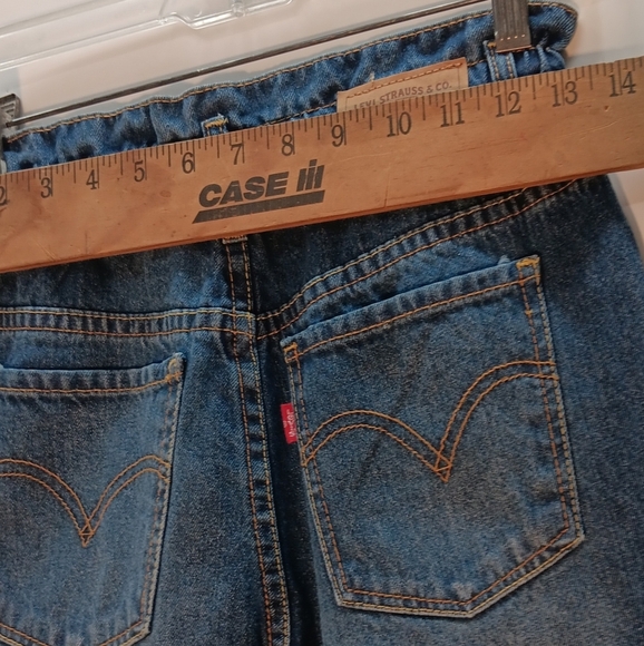 Levi Jean Cotton High Rise Pull-on Girl 12 Reg Draw String Elastic Mid Wash Blue - Picture 8 of 13